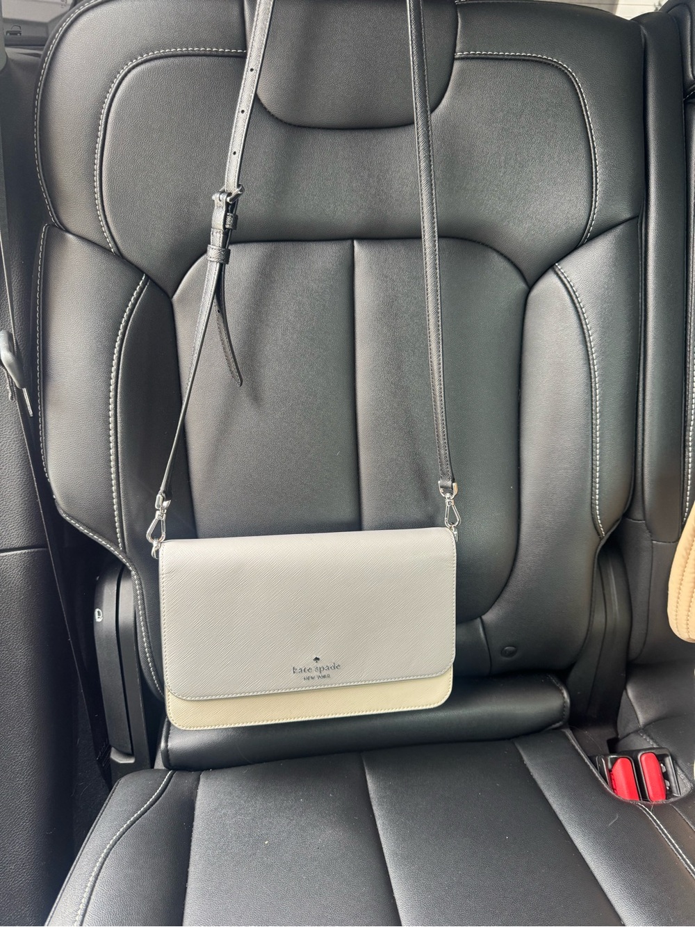 Kate Spade Two-Tone Crossbody Bag in Light Gray and Cream